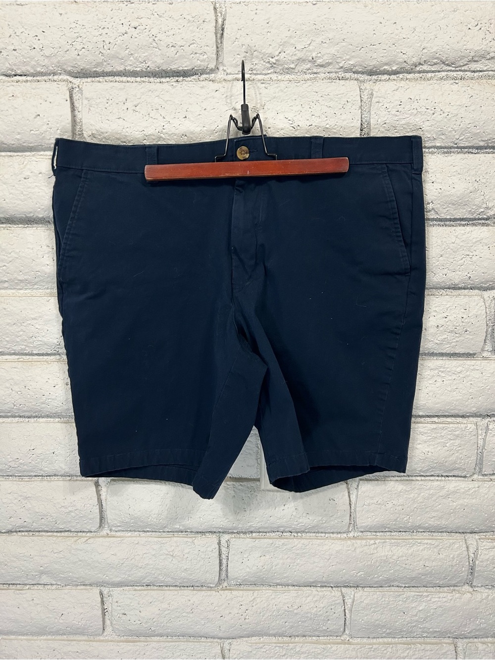 Club Room Navy Chino Shorts Men’s 38W Flat Front Casual
